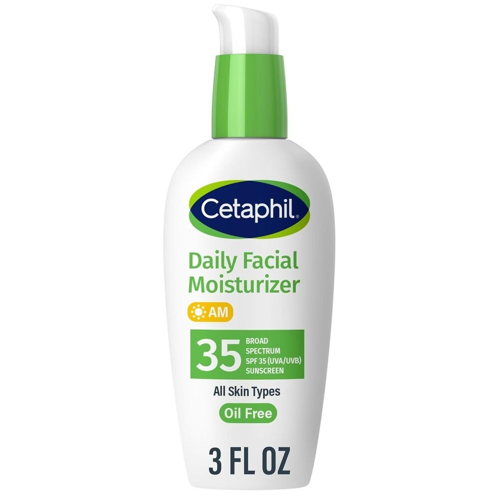 Cetaphil Daily Facial Moisturizer SPF 35 Oil Free Face Lotion 3oz White Dry Oily